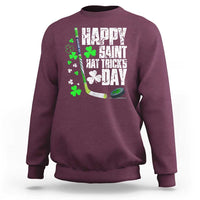 St. Patrick's Day Ice Hockey Sweatshirt Happy Saint Hat Trick's Lucky Shamrocks