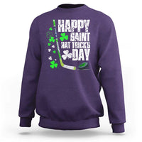 St. Patrick's Day Ice Hockey Sweatshirt Happy Saint Hat Trick's Lucky Shamrocks
