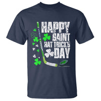 St. Patrick's Day Ice Hockey T Shirt Happy Saint Hat Trick's Lucky Shamrocks
