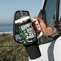 St. Patrick's Day Ice Hockey Tumbler With Handle Happy Saint Hat Trick's Lucky Shamrocks