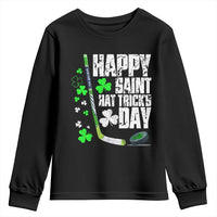 St. Patrick's Day Ice Hockey Youth Sweatshirt Happy Saint Hat Trick's Lucky Shamrocks