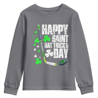 St. Patrick's Day Ice Hockey Youth Sweatshirt Happy Saint Hat Trick's Lucky Shamrocks