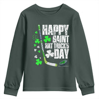 St. Patrick's Day Ice Hockey Youth Sweatshirt Happy Saint Hat Trick's Lucky Shamrocks