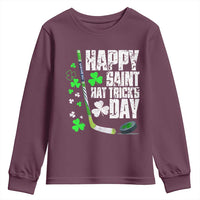 St. Patrick's Day Ice Hockey Youth Sweatshirt Happy Saint Hat Trick's Lucky Shamrocks