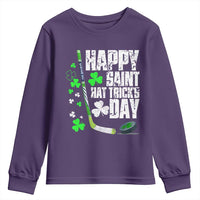 St. Patrick's Day Ice Hockey Youth Sweatshirt Happy Saint Hat Trick's Lucky Shamrocks