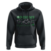 Funny St Patricks Day ER Nurse Hoodie Emergency Department Lucky Shamrocks