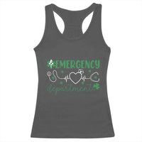 Funny St Patricks Day ER Nurse Racerback Tank Top Emergency Department Lucky Shamrocks