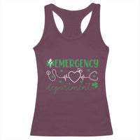 Funny St Patricks Day ER Nurse Racerback Tank Top Emergency Department Lucky Shamrocks
