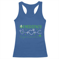 Funny St Patricks Day ER Nurse Racerback Tank Top Emergency Department Lucky Shamrocks