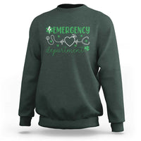 Funny St Patricks Day ER Nurse Sweatshirt Emergency Department Lucky Shamrocks