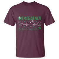 Funny St Patricks Day ER Nurse T Shirt Emergency Department Lucky Shamrocks