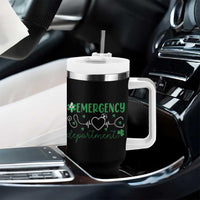 Funny St Patricks Day ER Nurse Tumbler With Handle Emergency Department Lucky Shamrocks