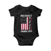 Resist Hands Off Baby Onesie Vintage American Betsy Ross Flag We The People