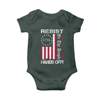 Resist Hands Off Baby Onesie Vintage American Betsy Ross Flag We The People