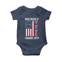 Resist Hands Off Baby Onesie Vintage American Betsy Ross Flag We The People