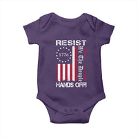 Resist Hands Off Baby Onesie Vintage American Betsy Ross Flag We The People