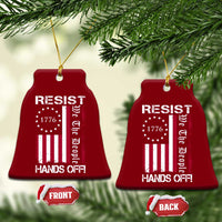 Resist Hands Off Ceramic Ornament Vintage American Betsy Ross Flag We The People - Wonder Print Shop