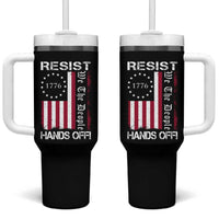 Resist Hands Off Tumbler With Handle Vintage American Betsy Ross Flag We The People