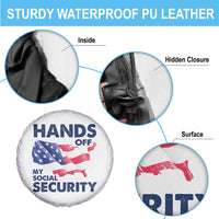 Hands Off My Social Security Spare Tire Cover Patriotic USA Retirement Protection American Flag