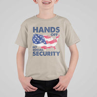 Hands Off My Social Security T Shirt For Kid Patriotic USA Retirement Protection American Flag