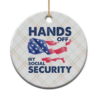 Hands Off My Social Security Ceramic Ornament Patriotic USA Retirement Protection American Flag - Wonder Print Shop