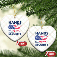 Hands Off My Social Security Ceramic Ornament Patriotic USA Retirement Protection American Flag - Wonder Print Shop