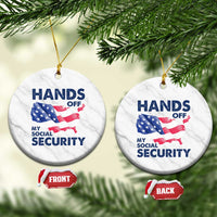 Hands Off My Social Security Ceramic Ornament Patriotic USA Retirement Protection American Flag - Wonder Print Shop