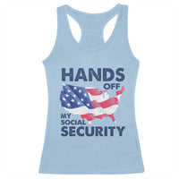 Hands Off My Social Security Racerback Tank Top Patriotic USA Retirement Protection American Flag