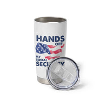 Hands Off My Social Security Tumbler Cup Patriotic USA Retirement Protection American Flag