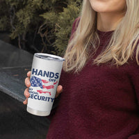 Hands Off My Social Security Tumbler Cup Patriotic USA Retirement Protection American Flag