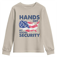 Hands Off My Social Security Youth Sweatshirt Patriotic USA Retirement Protection American Flag
