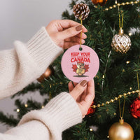 Keep Your Tiny Hands Off Canada Ceramic Ornament Not For Sale Canadian Maple Leaf Beaver - Wonder Print Shop