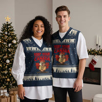 Keep Your Tiny Hands Off Canada V-Neck Knit Sweater Vest Not For Sale Canadian Maple Leaf Beaver - Wonder Print Shop