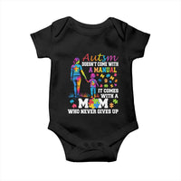 Autism Mom Baby Onesie Who Never Gives Up Family Support Autistic
