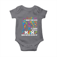 Autism Mom Baby Onesie Who Never Gives Up Family Support Autistic