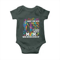 Autism Mom Baby Onesie Who Never Gives Up Family Support Autistic