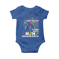 Autism Mom Baby Onesie Who Never Gives Up Family Support Autistic