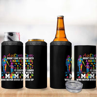 Autism Mom 4 in 1 Can Cooler Tumbler Who Never Gives Up Family Support Autistic
