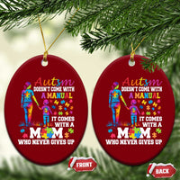 Autism Mom Ceramic Ornament Who Never Gives Up Family Support Autistic - Wonder Print Shop