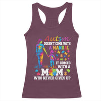 Autism Mom Racerback Tank Top Who Never Gives Up Family Support Autistic