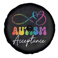 Autism Acceptance Spare Tire Cover Advocate Educate Accomodate Include Rainbow Infinity Symbol