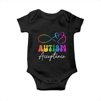 Autism Acceptance Baby Onesie Advocate Educate Accomodate Include Rainbow Infinity Symbol