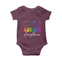Autism Acceptance Baby Onesie Advocate Educate Accomodate Include Rainbow Infinity Symbol