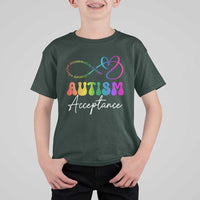 Autism Acceptance T Shirt For Kid Advocate Educate Accomodate Include Rainbow Infinity Symbol