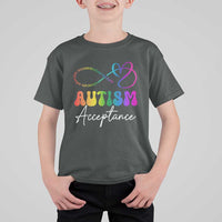 Autism Acceptance T Shirt For Kid Advocate Educate Accomodate Include Rainbow Infinity Symbol
