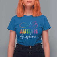 Autism Acceptance T Shirt For Women Advocate Educate Accomodate Include Rainbow Infinity Symbol