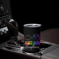 Autism Acceptance Tumbler Cup Advocate Educate Accomodate Include Rainbow Infinity Symbol