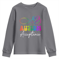 Autism Acceptance Youth Sweatshirt Advocate Educate Accomodate Include Rainbow Infinity Symbol