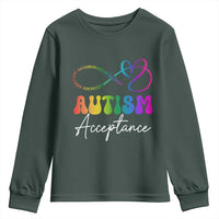 Autism Acceptance Youth Sweatshirt Advocate Educate Accomodate Include Rainbow Infinity Symbol