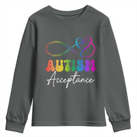 Autism Acceptance Youth Sweatshirt Advocate Educate Accomodate Include Rainbow Infinity Symbol